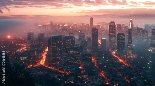 Stunning cityscape view of Silicon Valley reflecting the tech industry, AI Generated