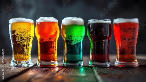 Brightly colored beer for the St. Patrick's Day