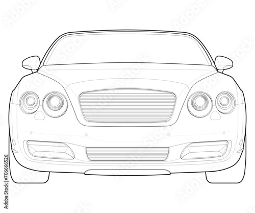 Car isolated illustration, vector line art, transport vector, sports car, modern car, car concept, line vector, car
