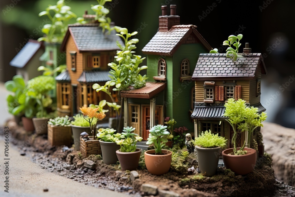 Miniature Leprechaun Village Scene