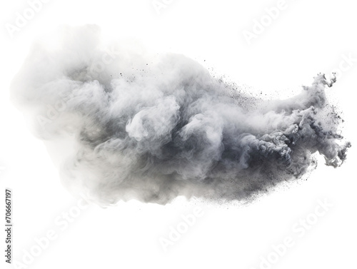 a cloud of black dust