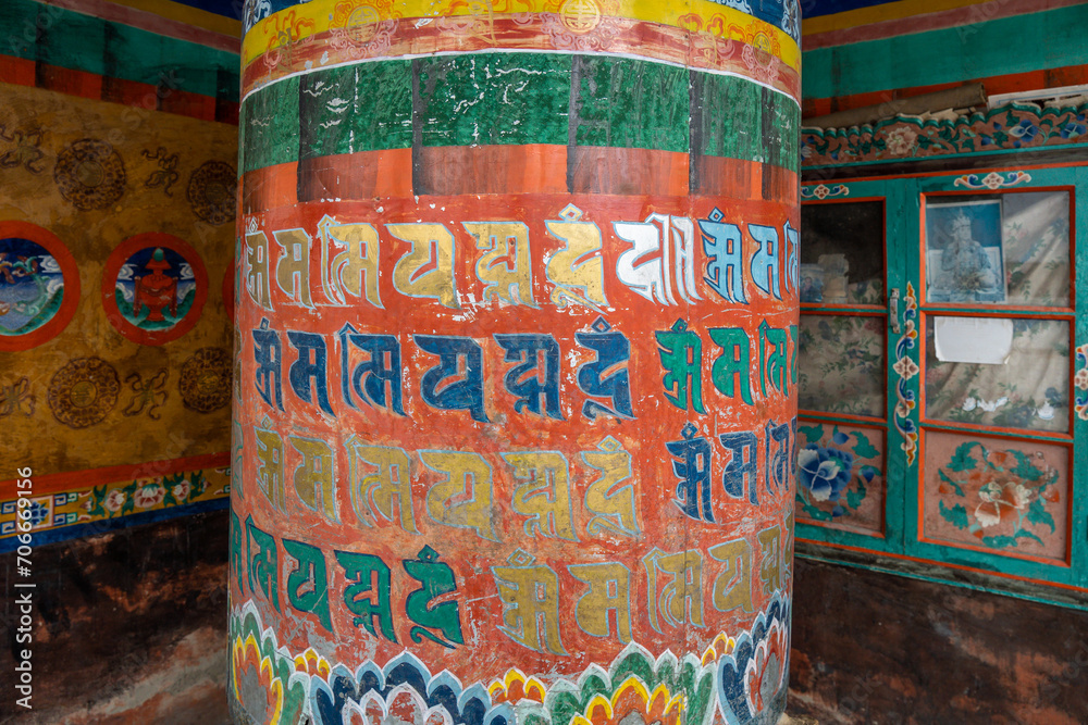 Fototapeta premium Diskit gompa, Ladakh, India, Buddhist monasteries, Tibetan Buddhism, Small Tibet