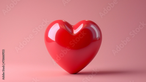 Red heart on pink background. A great symbol of love, care and relationships. Valentine's Day.