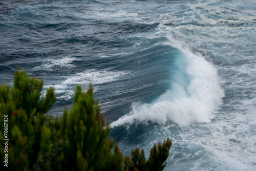 waves on the sea of Terceira Island in Azores