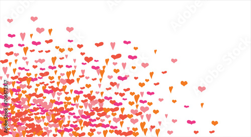 Vector edging, ribbon, border from hearts. Hand-drawn romantic pattern. Valentine's Day. Banner template. Vector illustration.