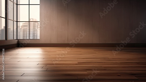 the cold  hard floor in a small room  a composition in a minimalist modern style  highlighting the simplicity and texture of the flooring against the confined space.