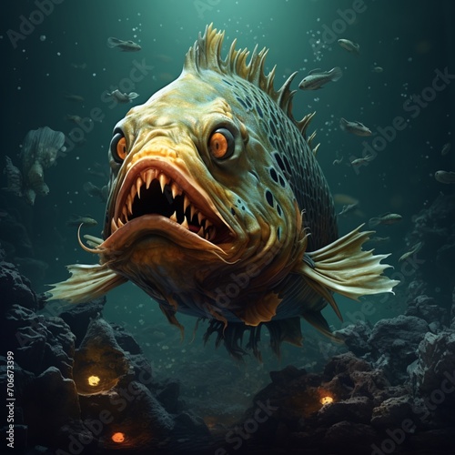 World poisonous dangerous fish image Generative AI © MiltonKumar