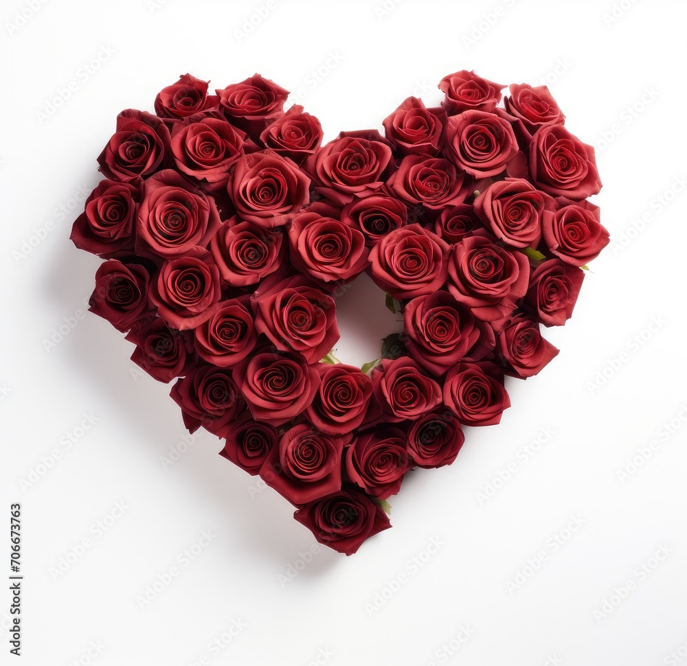 A Heart of Red Roses Symbolizing Everlasting Love - Generative AI