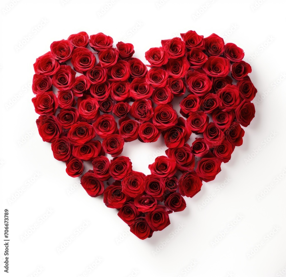 A Heart of Red Roses Symbolizing Everlasting Love - Generative AI A Heart of Red Roses Symbolizing Everlasting Love - Generative AI