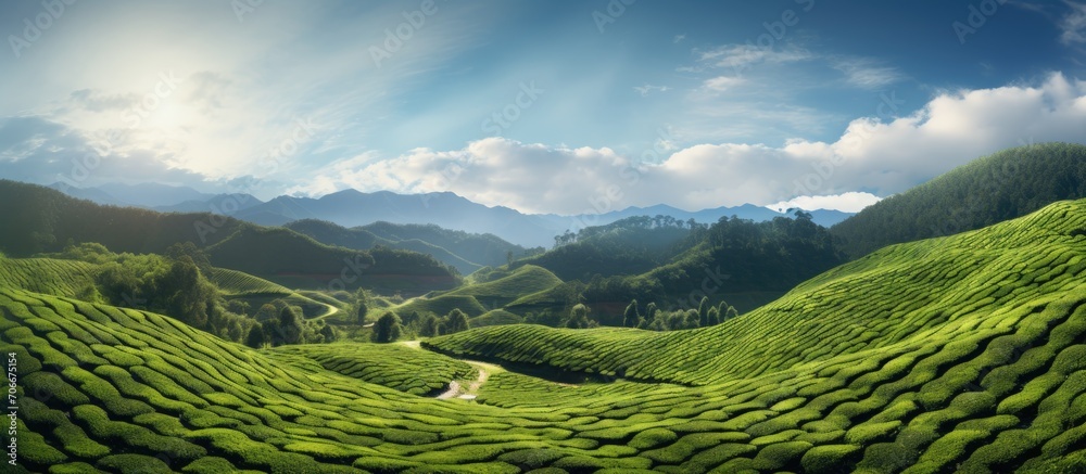 Malaysian tea plantation in Cameron Highlands.