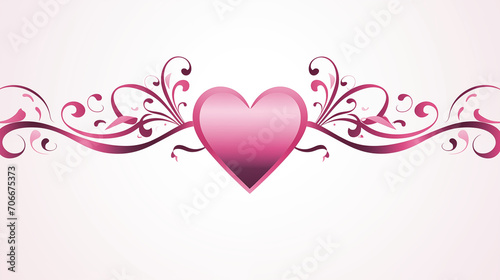 Heart line drawing continuous heart vector frame illustration single wedding silhouette elegant love art ribbon.