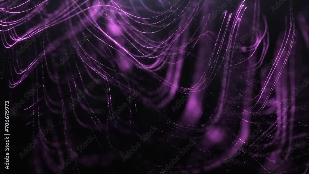 Abstract dynamic glowing lines purple pink dot. Futuristic digital luxurious sparkling wave particles flow background. Motion of digital data flow. Big data background cyber or techno concept Abstract dynamic glowing lines purple pink dot. Futuristic digital luxurious sparkling wave particles flow background. Motion of digital data flow. Big data background cyber or techno concept