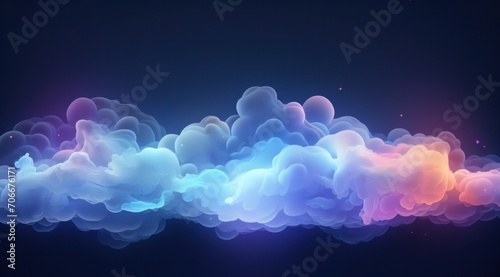 a colorful cloud pattern on dark blue background