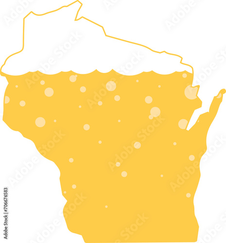 Drinking Craft Beer Brewing Liquor Pattern Vector Illustration Graphic Bubbles Foam Wisconsin
