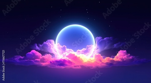 a rainbow cloud is being lit up by the light of moon color cloud