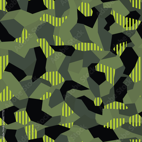 Seamless geometric camouflage pattern. Urban camo. Print on fabric and paper. Vector illustration