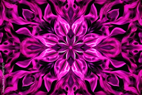 Symmetric fuchsia square background pattern