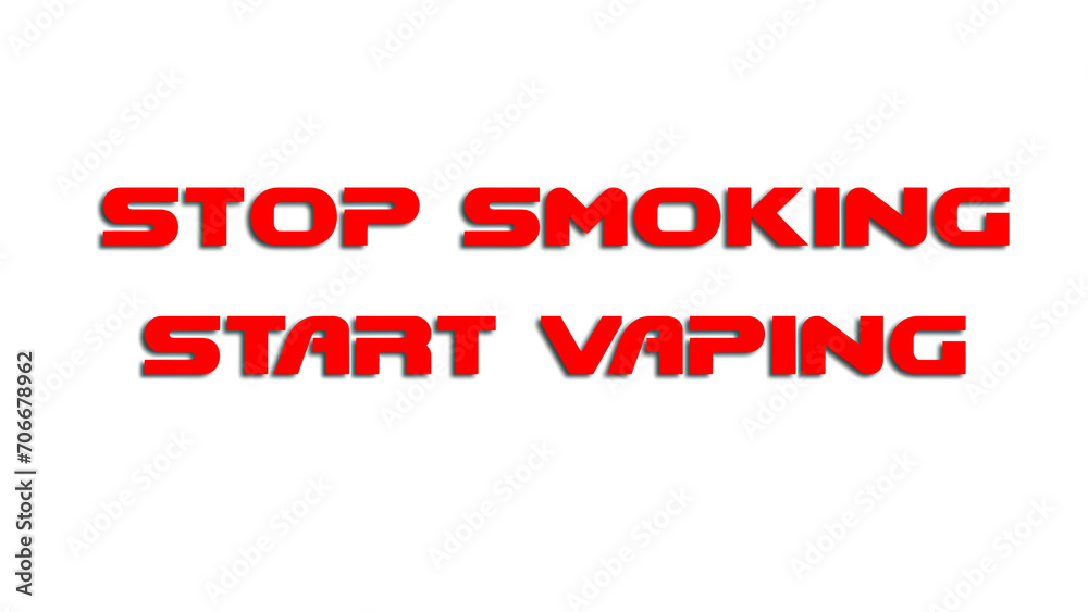 Stop Smoking slogan in red text with white background
