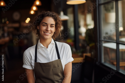 Young Restaurant Worker Sta...