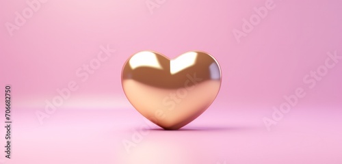 an empty gold heart on a pink background