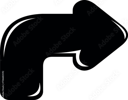vector illustration curved arrow pointing to the right side