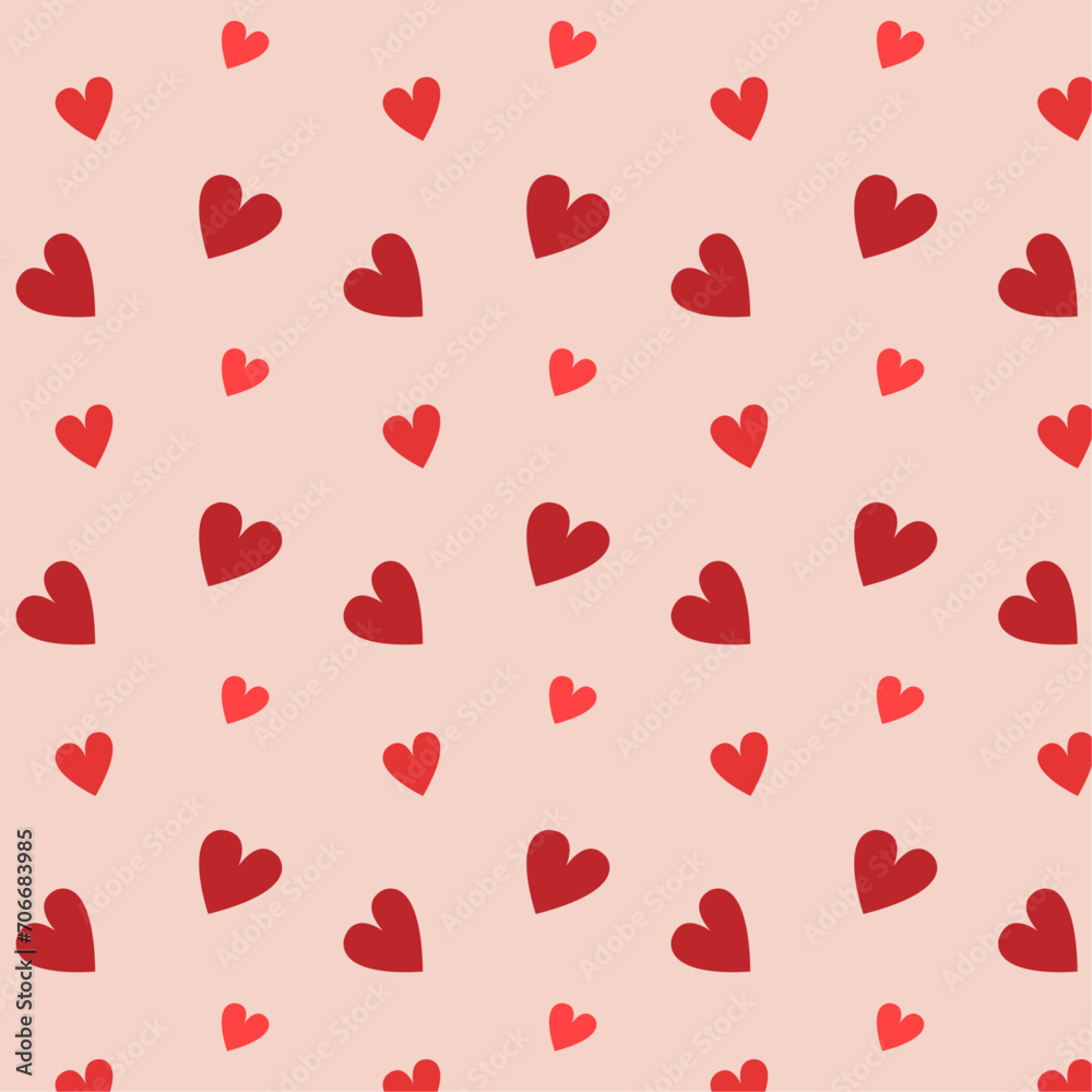 Simple seamless pattern of hearts
