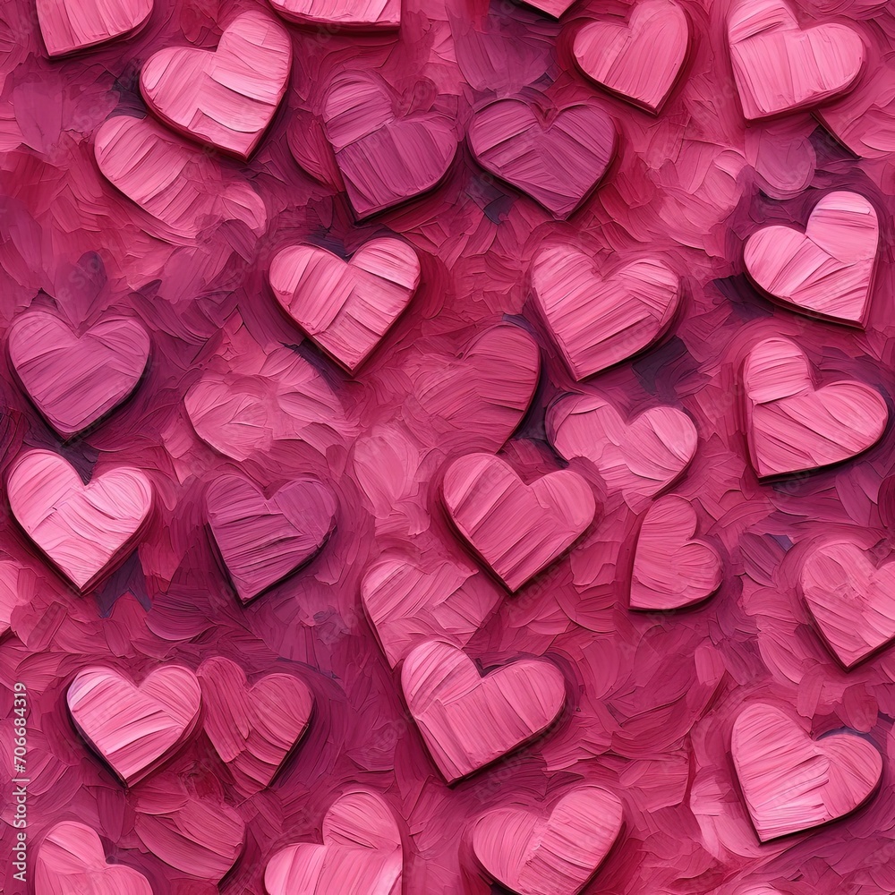 Fototapeta premium A seamless pattern with different small hearts