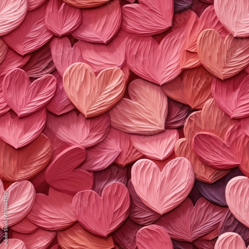 A seamless pattern with different small hearts