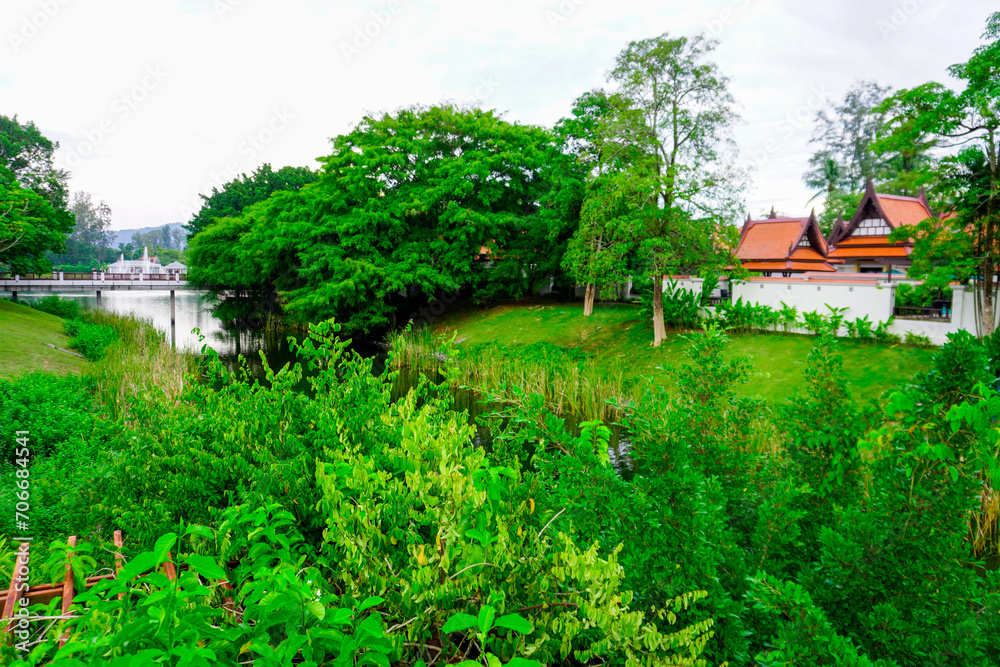 Thailand Phuket island lagoon area. nature and houses, beach and sea Thailand Phuket island lagoon area. nature and houses, beach and sea