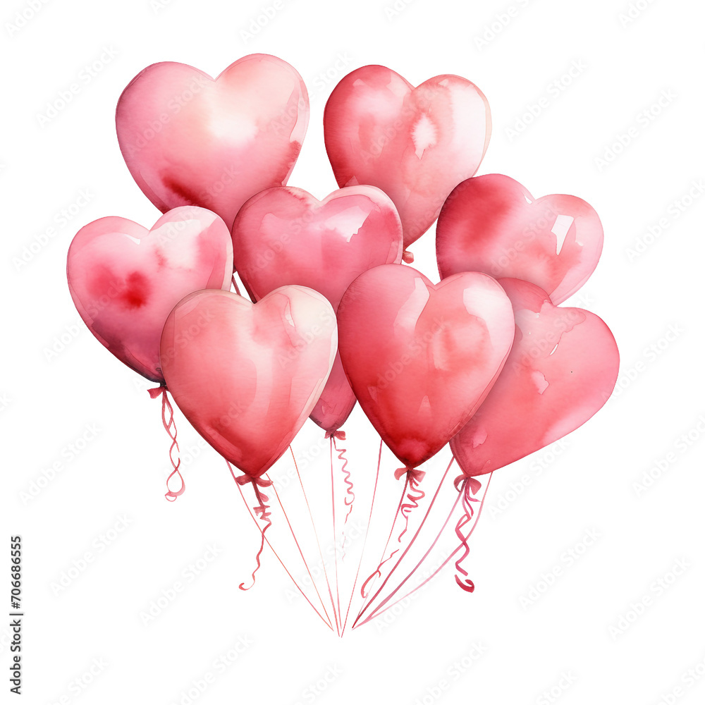 heart shaped balloons isolated