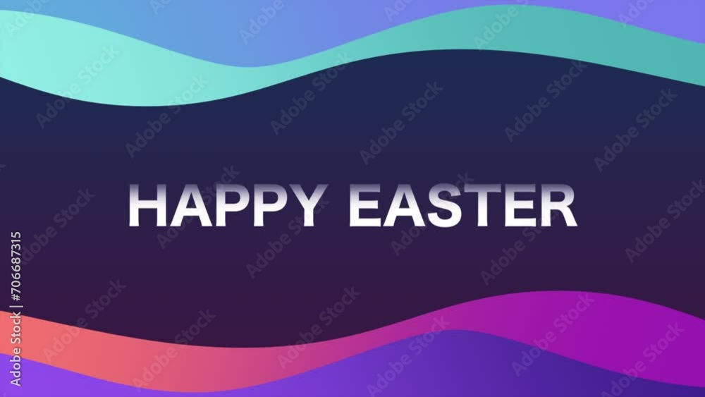 An abstract wave pattern adorned with vibrant purple, blue, and pink hues, forming the words Happy Easter at its center. The dynamic flow of colors exudes a joyful and festive vibe An abstract wave pattern adorned with vibrant purple, blue, and pink hues, forming the words Happy Easter at its center. The dynamic flow of colors exudes a joyful and festive vibe