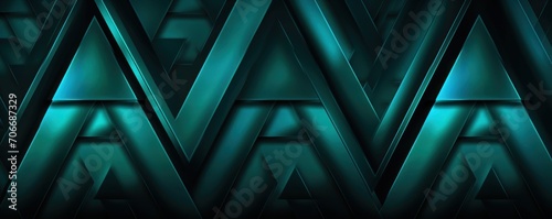 Symmetric turquoise triangle background pattern