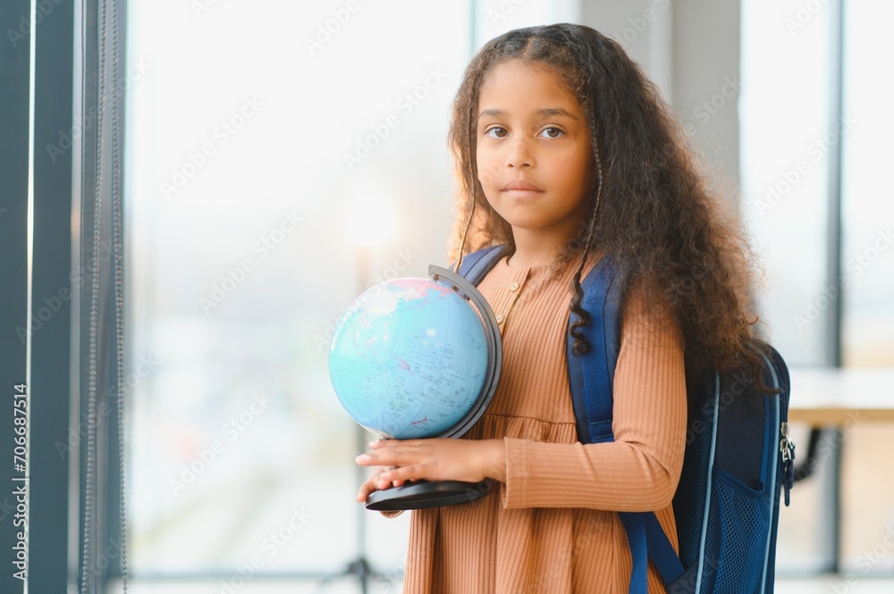portrait of african american schoolgirl at school portrait of african american schoolgirl at school