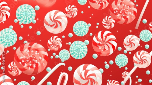 Christmas ornaments candy cane art deco background