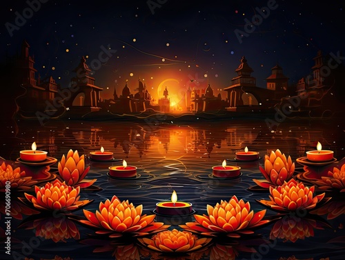 Diwali festival lights celebration photo