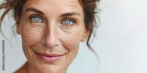 portrait of a woman 50 years old close-up Generative AI photo