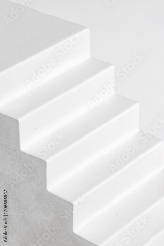 plaster geometric shapes on a white background, abstraction