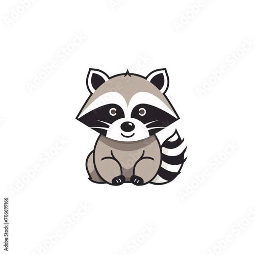 A cute raccoon minimalist icon art. © Got Pink?