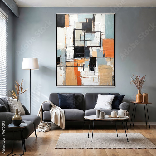 Abstract artwork in a moder...