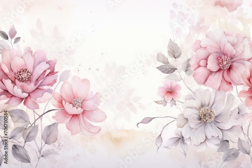 Elegant floral wallpaper with watercolor elements  perfect for home decor and printing. Generative AI