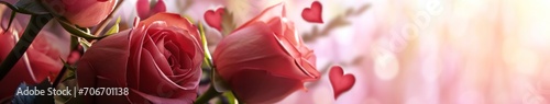 Captivating Valentine's Day Banner - Romantic Hearts for Love and Passion. Express Your Affection with this Intimate Image of Embrace and Devotion. Generative AI