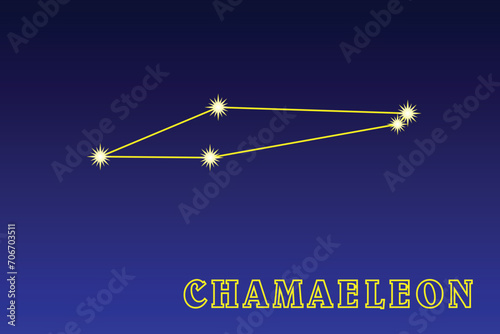 Constellation Chamaeleon. Constellation Chameleon. Near-polar constellation of the southern hemisphere of the sky. Contains 31 stars visible to the naked eye