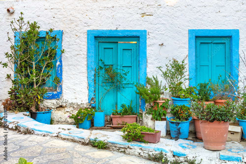 The picturesque harbor of Lipsi island, Dodecanese, Greece