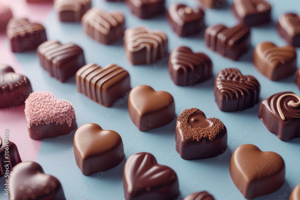 Sweet Valentine's day chocolates with different shapes of pattern Sweet Valentine's day chocolates with different shapes of pattern