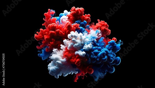 Patriotic Swirl Red, White, and Blue Smoke Art