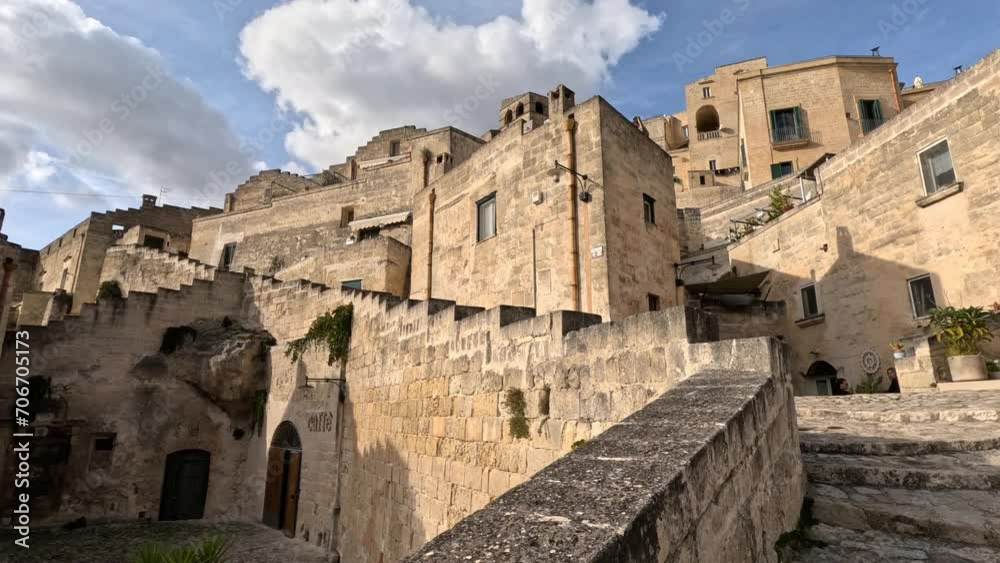 Beautiful shot of scenery around an ancient town in Matera, Basilicata region, Italy Beautiful shot of scenery around an ancient town in Matera, Basilicata region, Italy