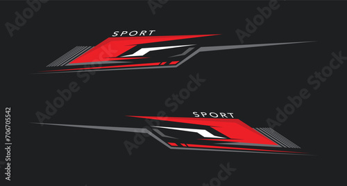 Car or motorcycle stickers in red, sporty racing design.