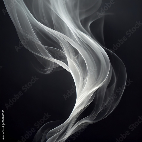 Dym, abstrakcja, czarne tło. Generative AI