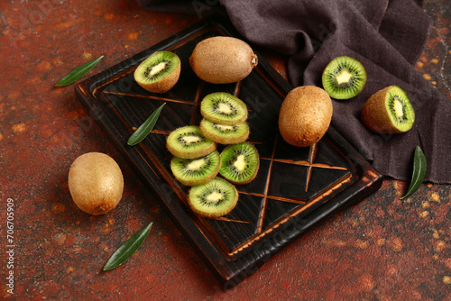 Fresh whole and sliced kiwi...