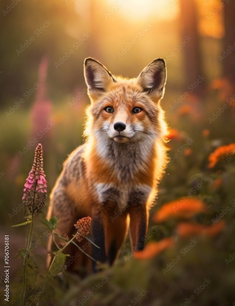 Fototapeta premium red fox in the forest